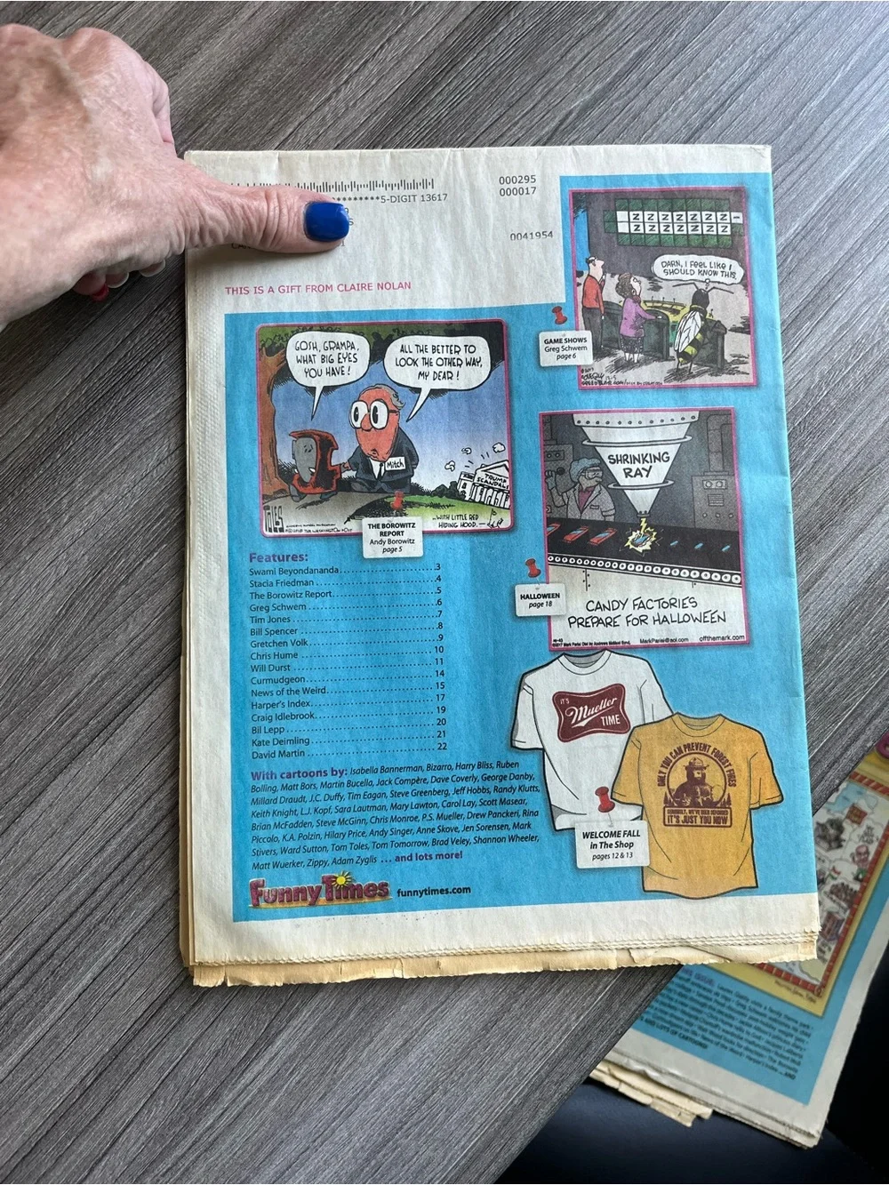 Lot of 3 - Funny Times Newspapers- Comics- Oct, Dec 2018 Jan 2019